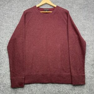 Banana Republic Sweatshirt Mens XL Burgundy Long Sleeve Waffle Fleece Fleece